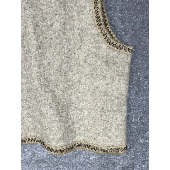 Monarca Wool Blend Sleeveless Western Riding Rodeo Vest Womens Large Tan Cream - Picture 10 of 13